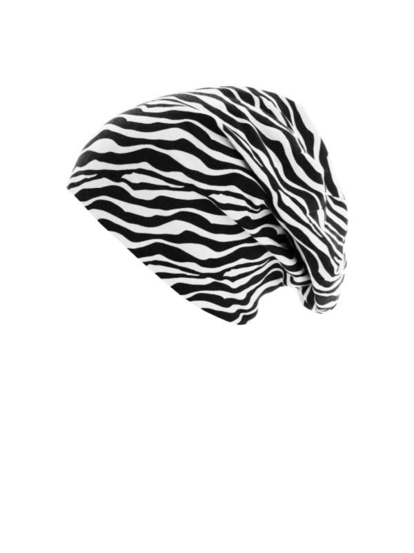 Beanie printed zebra - chemo mutsje / alopecia mutsje - EN