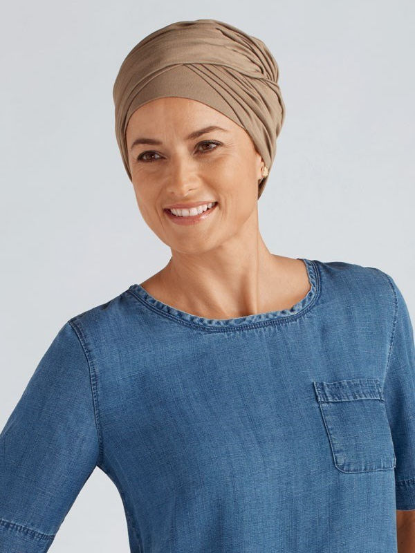 Top Daylily Dark sand bamboo - Chemo hat / alopecia hat Top Daylily Dark sand bamboe - chemo mutsje / alopecia mutsje te koop bij Mooihoofd - EN