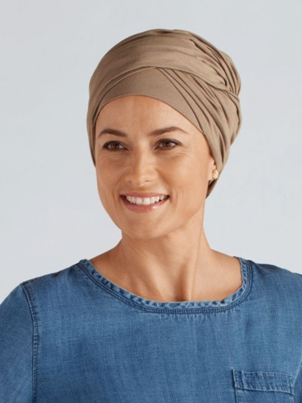 Top Daylily Dark sand bamboo - Chemo hat / alopecia hat Top Daylily Dark sand bamboe - chemo mutsje / alopecia mutsje te koop bij Mooihoofd - EN
