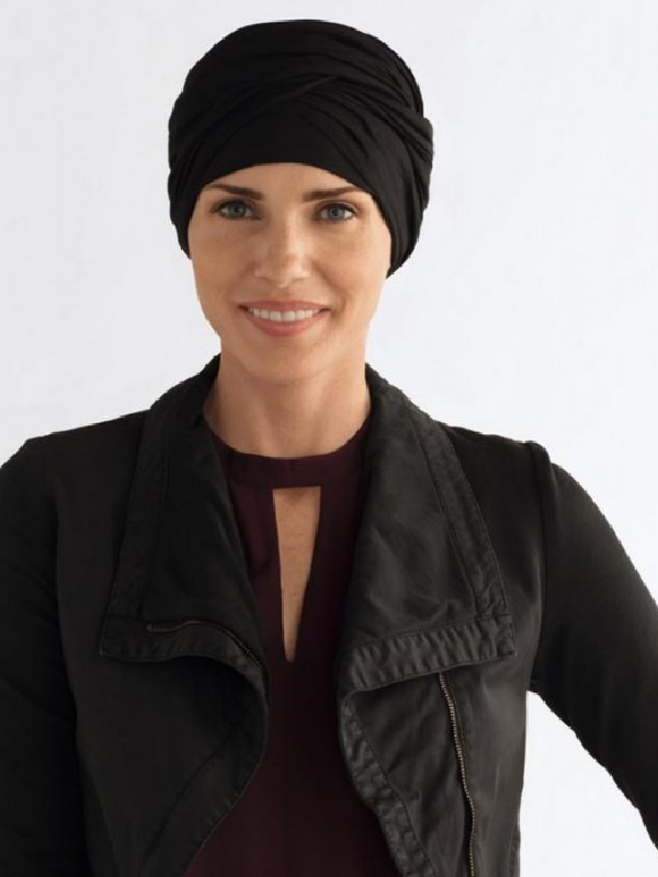 Top Daylily Black bamboo - chemo hat / alopecia hat Top Daylily Black bamboo - chemo hat / alopecia hat