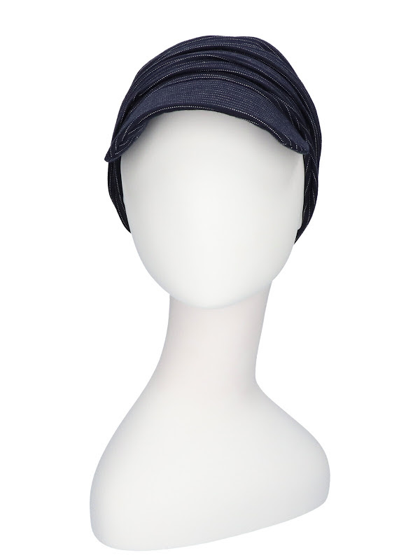 Cap Diane Navy - white - chemo hat / alopecia headwear