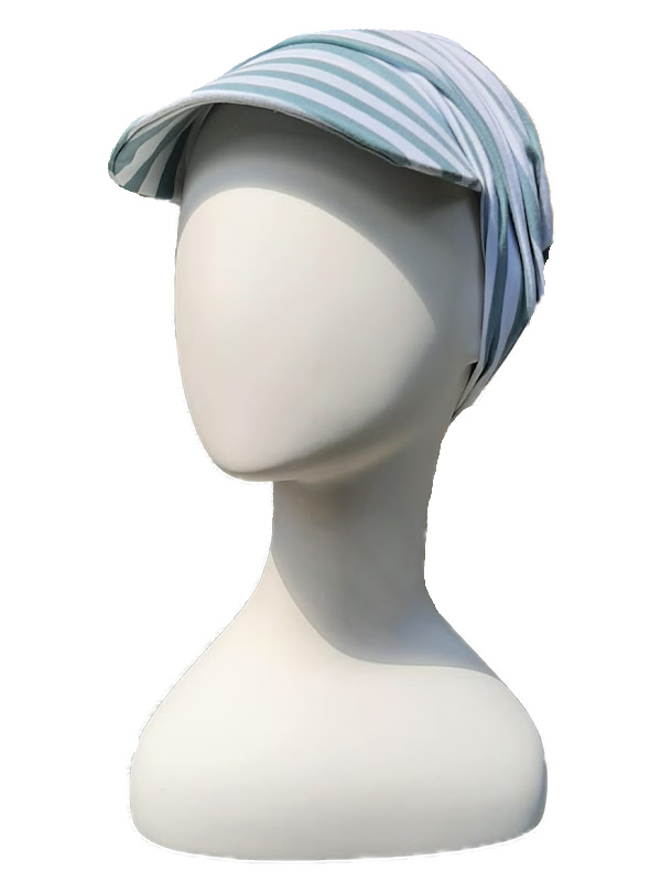 Cap Diane Turquoise-White - chemo hat / alopecia headwear