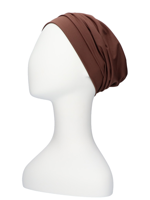 Comfortable hat Iris Brown - chemo headcover / alopecia hat