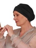 Comfortabele chemo mutsjes Iris zwart - chemotherapie mutsje / alopecia mutsje