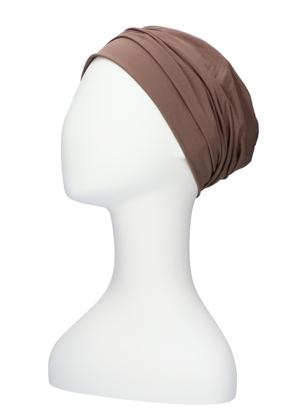 Comfortable hat Iris Taupe - chemo hat / alopecia hat