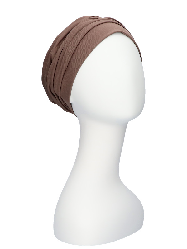 Comfortable hat Iris Taupe - chemo hat / alopecia hat