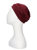 Comfortable hat Iris Plum - chemo headcover / alopecia hat