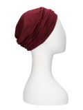 Comfortable hat Iris Plum - chemo headcover / alopecia hat