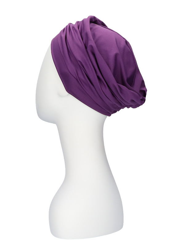 Comfortable hat Iris Purple - chemo hat / alopecia hat
