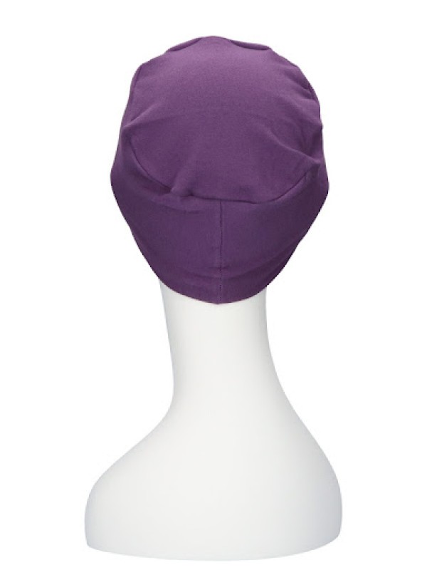 Sleep Cap Lee Purple comfort cotton - chemo hat / alopecia hat