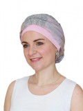 Top Mano print roze - chemo mutsje / alopecia mutsje - EN
