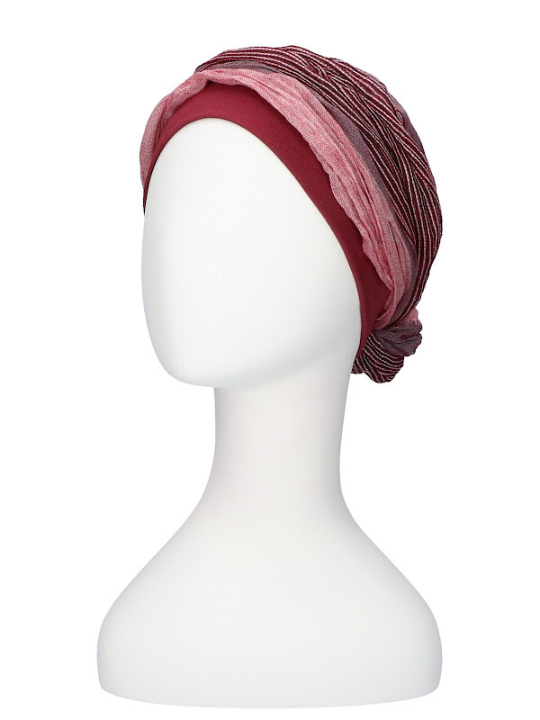 Top Mano Red Stripes - chemo hat / alopecia headwear