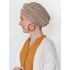 Hat Maya Stripes Cream - chemo headwear / alopecia headcover