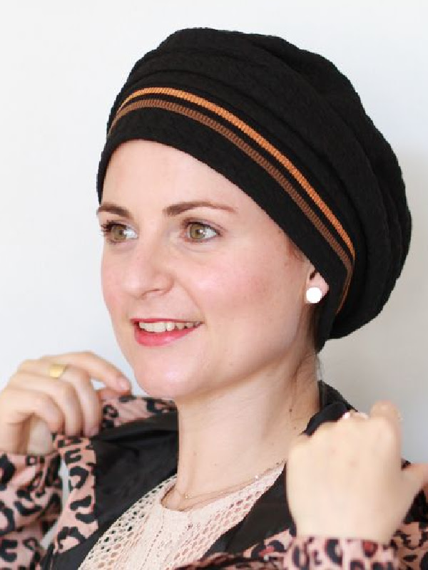 Hat Maya sporty black - cancer hat / alopecia headwear