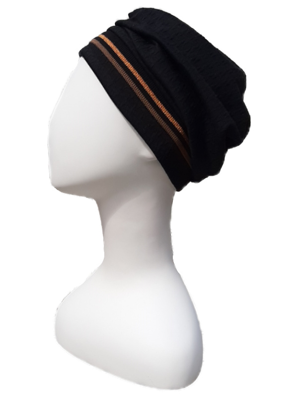 Hat Maya sporty black - cancer hat / alopecia headwear