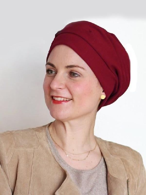 Hat Maya bordeaux red - cancer hat / alopecia headwear