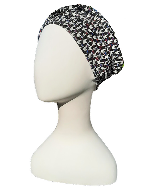 Hat Maya Multicolour Pied de Poule - chemo hat / alopecia headwear