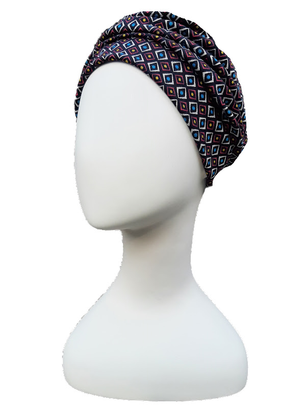 Hat Maya Multicolour Squares & Dots - cancer hat / alopecia headwear
