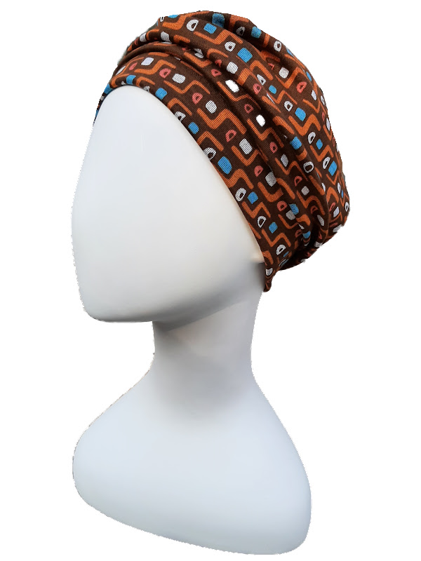 Hat Maya Brown Multicolour - cancer hat / alopecia headwear