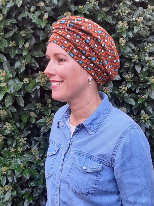 Hat Maya Brown Multicolour - cancer hat / alopecia headwear