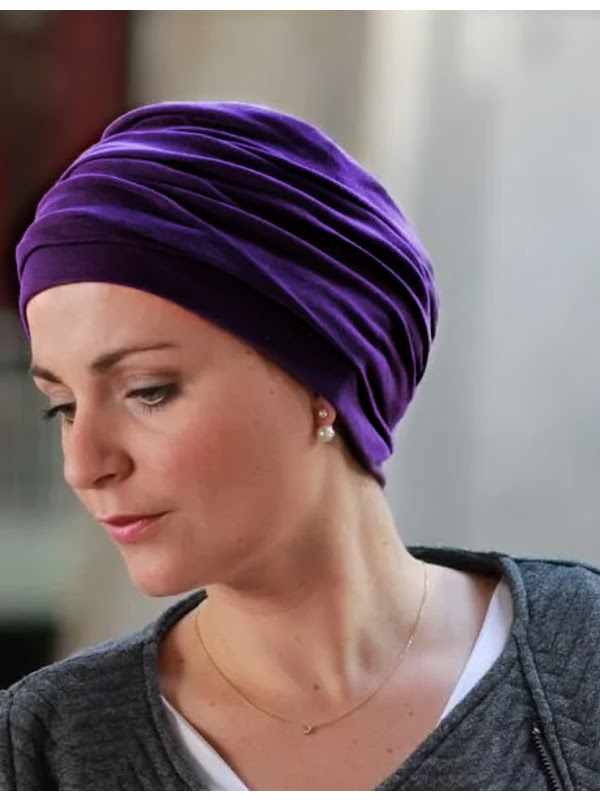 Top Noa Purple - cancer hat / alopecia headwear