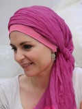 Chemo scarf New Delhi Fuchsia - chemo hat / alopecia hat
