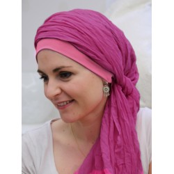 Chemo scarf New Delhi Fuchsia - chemo hat / alopecia hat