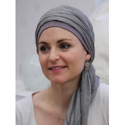 chemo mutsjes Lookhatme - Sjaalmutsje New Delhi Grey - chemo hoofdsjaal / alopecia sjaal