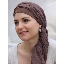 Scarf-hat New Delhi Brown - chemo headscarf / alopecia scarf