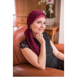 Scarf-hat New Delhi Bordeaux - chemo headscarf / alopecia scarf