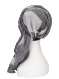 Scarf-hat New Delhi Black Grey - chemo headscarf / alopecia scarf