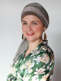 Scarf-hat New Delhi Green Squares - chemo headscarf / alopecia scarf