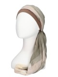 Scarf-hat New Delhi Green Squares - chemo headscarf / alopecia scarf