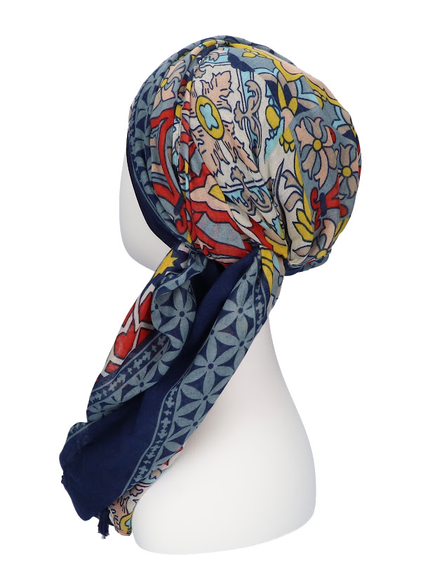 Scarf-hat New Delhi Fantasy multi B - chemo headscarf / alopecia scarf