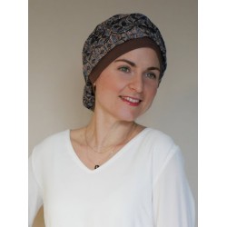 chemo mutsjes Lookhatme - Sjaalmutsje New Delhi Shiny Brown - hoofdbedekking chemo