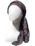 Scarf-hat New Delhi Shiny Brown - chemo headscarf / alopecia scarf