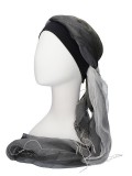 Scarf-hat Black-Grey - chemo headscarf 