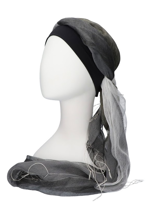 Scarf-band black and white - chemo headwear summer