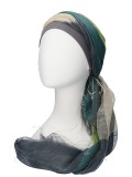 Scarf-hat Navy-Lime - chemo headscarf 