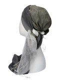 Scarf-hat Grey - chemo headscarf