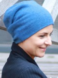 Hat Tili Blue Cashmere - winter chemo hat / alopecia headwear Muts Tili blauw Kashmir - winter chemo muts / alopecia muts - EN