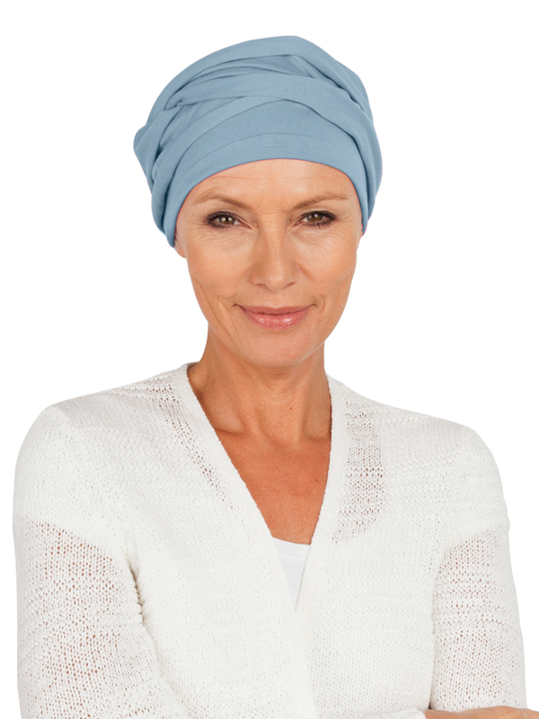 Top PLUS bleu - chemo headwear