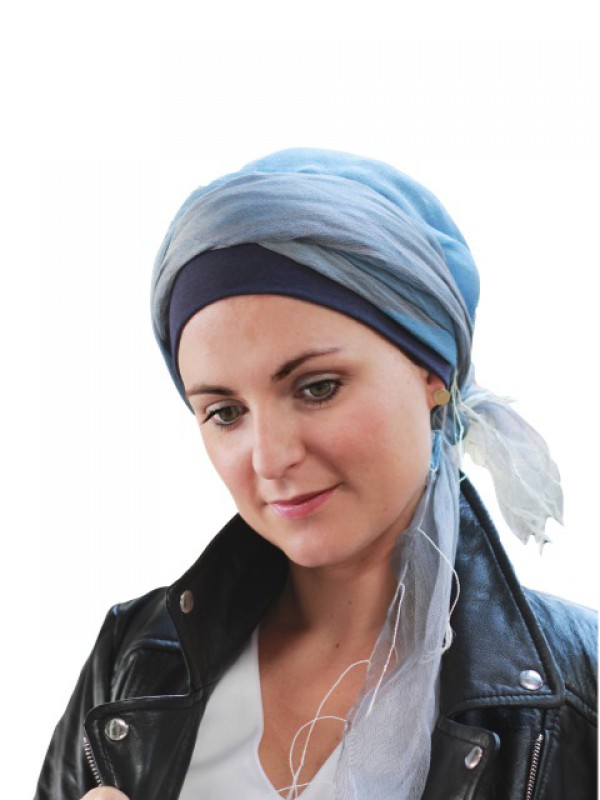 Scarf-band jeans - chemo headwear summer